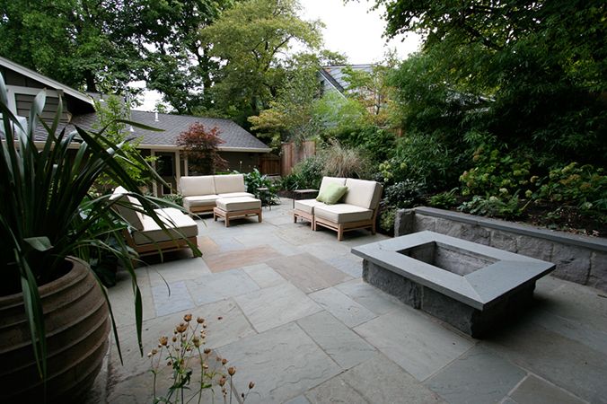 precut bluestone patio with fire pit 1b
