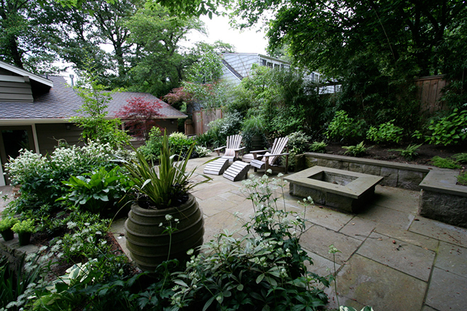 patio with fire pit