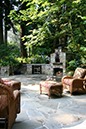 pizza oven and bluestone patio 