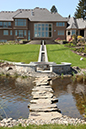 stepping stones across lake