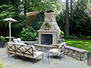 fireplace on bluestone patio